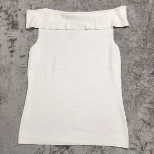 LOFT Ann tayor Ribbed Off The Shoulder Top. Size small.  Like new white